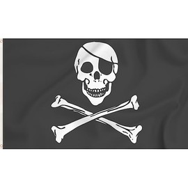 Storm&Lighthouse Pirate Flag Jolly Roger Pirate Flag Skull and Crossbones Pirate Accessories Flags 5ft x 3ft with Eyelets