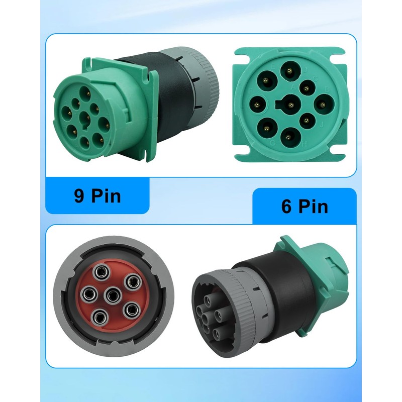 HUFEWU Female Diagnostic Adapter Plug 9pin J1939 Type 2 to