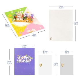 CNLITIHEKA Happy Easter Pop Up Cards, 3D Dog Easter Greeting Cards, Easter Pop Up Card, Pop Up Greeting Cards, Includes Envelope.