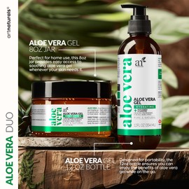 artnaturals Aloe Vera Gel Set - JUMBO 20oz - Sunburn Relief & Hydration for Face, Body, Scalp & Hair - Calming Moisturizer After Sun Exposure - Freshly Harvested within 12 Hours