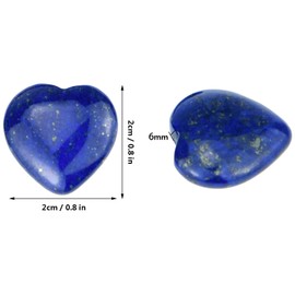 Marrywindix Marrywindix 15 Packs 0.8 Inch Healing Crystal Natural Lapis Lazuli Heart Love Carved Palm Worry Stone Chakra Reiki Balancing