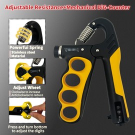 Senston Grip Strength Trainer 2 Pack Orange - Hand Grip Strength Tester Grip Strengthener Forearm Exerciser Meter Digital Hand Grip Training 220 Lbs / 100 KG