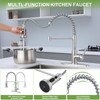 Brushed Nickel Pull Out Kitchen Faucet, Single Handle High Arc