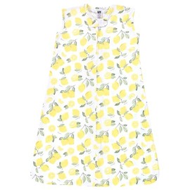 Hudson Baby Unisex Baby Cotton Sleeveless Wearable Sleeping Bag, Sack, Blanket, Lemon, 0-6 Months