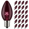 C7 Incandescent Replacement Bulbs, 120V 5W, Black Purple Glass, 25