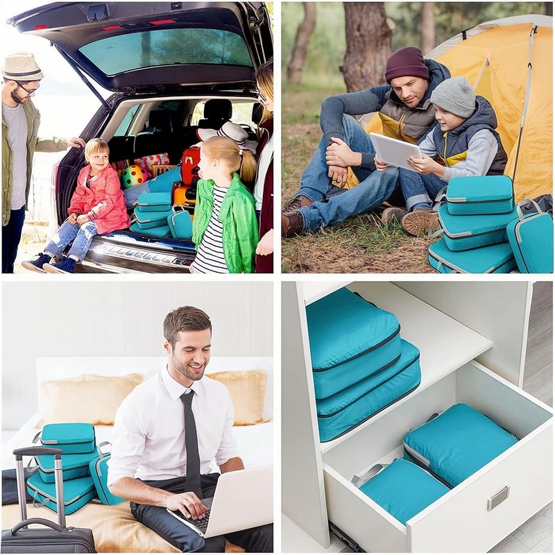 YIAGUN Compression Packing Cubes Extensible Organizer Bags For ZippeTravel Suitcase