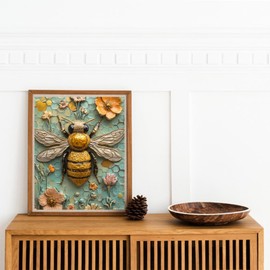 VNUIEHG Bee Paint by Numbers Kit for Adults, Modern Aesthetic Paint by Number on Canvas, Abstract Art Digital Oil Painting Kits Suitable for Home Wall Decoration Gift 16"x 20"