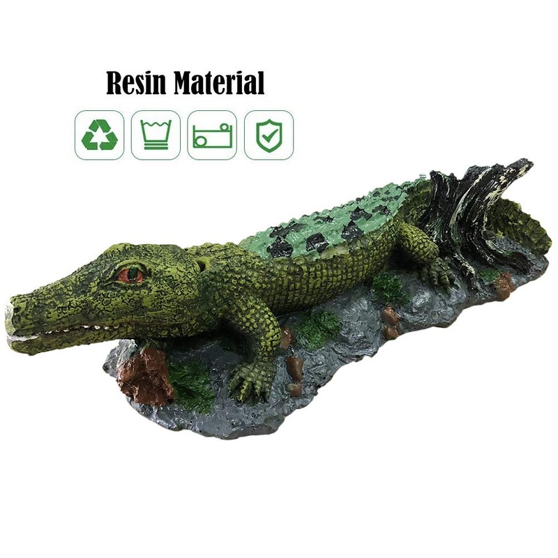 SLOCME Aquarium Alligator Air Bubbler Decorations - Aerating Action Crocodile