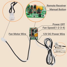 2025 Upgrade Replacement Printed Circuit Board and Switch 10-04301k-v1.6,10-04301K,10B04301K,Compatible with MaxxAir MaxxFan RV Roof Vents Models 4201KW,4251KW,4301K,4401K–with Remote Function Added