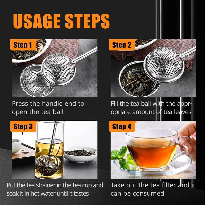Tea strainer, tea infuser, stainless steel tea strainer set for