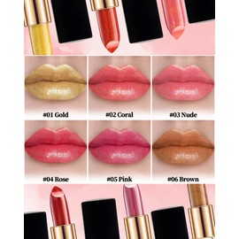 Metallic Purple Color Changing Shimmer Lipstick for Women,3D Shine High Impact Longlasting Hydrating Transfer Proof Lipstick,Cream Matte Non Sticky Plumping Lip Gloss,Full Coverage Lip Color Makeup-05