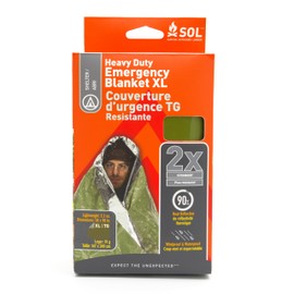 S.O.L. Survive Outdoors Longer 90% Heat Reflective Heavy-Duty Emergency Blanket - Thick, Rugged for Disaster Preparedness Kit - Waterproof, Windproof, Tear-Resistant - 58" x 98", 3.2 oz, Green