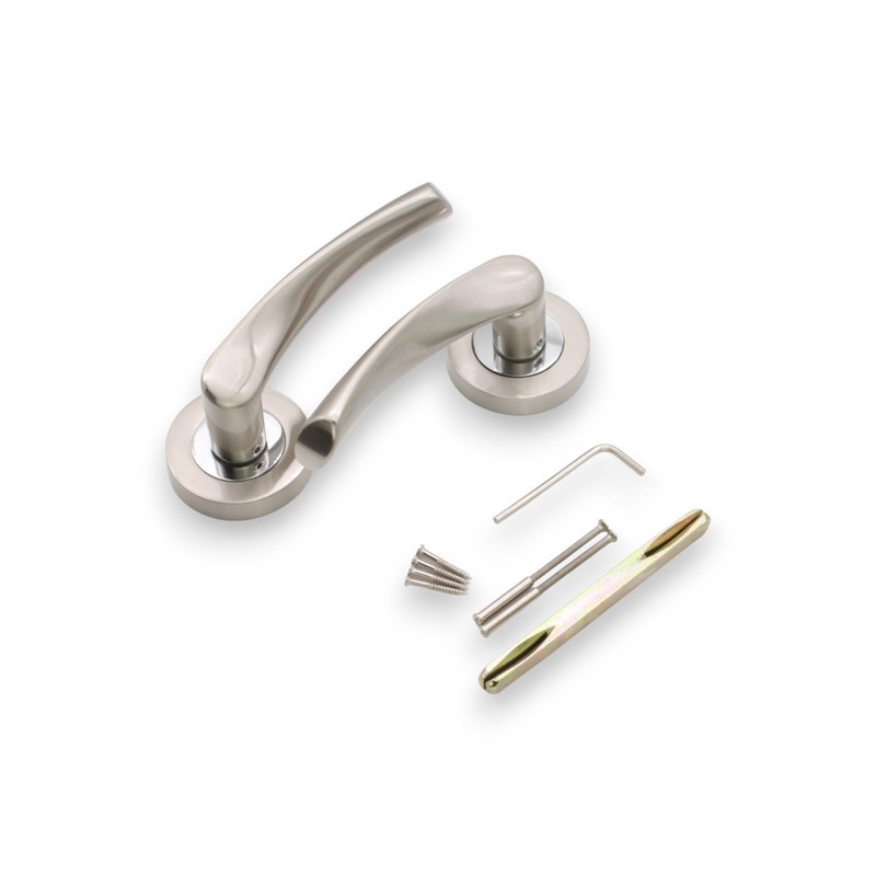 Infinity Decor Twisted Lever Door Handles on Rose - Latch