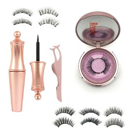 Magnetic Eyelashes False Eye Lashes Extension Liquid Eyeliner and Tweezer NEW (DOHA)