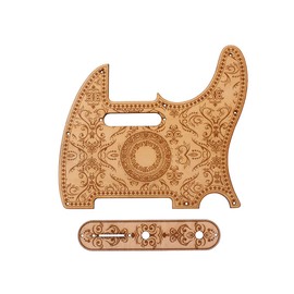 ROZILO 8 Hole Tele Maple Guitar Pickguard Wood Scrach Plate with Maple Control Plate Screws for American/Mexican Telecaster