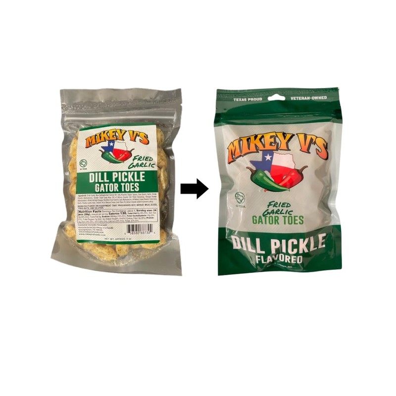Mikey V's Dill Pickle "Gator Toes", Deep Fried Garlic Snacks,
