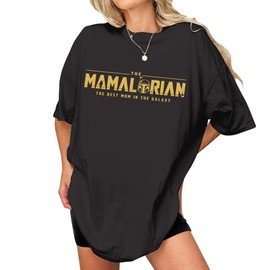 Mamalorian Shirt - Mama Shirts for Mom - Mother Day T-Shirt on Christmas from Daughter - Birthday Gift for Mom from Son (Black-XL)