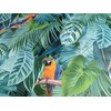 Karina Home Parrot Rainforest Teal PVC Tablecloth, Wipe Clean Oilcloth,