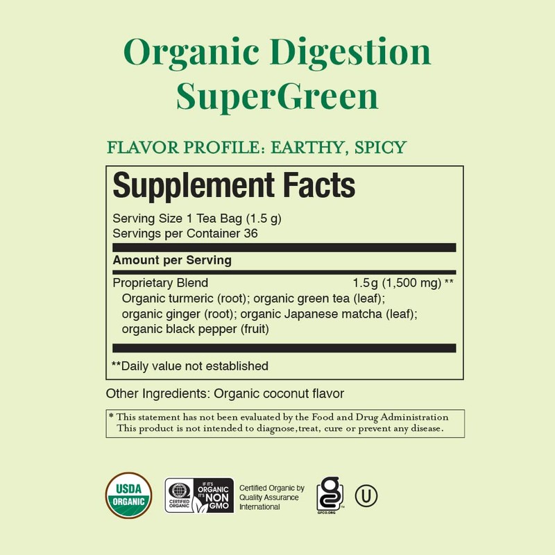 The Republic of Tea - Organic Digestion SuperGreen Tea Refill