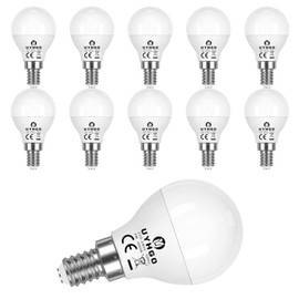 UYHGO UYHGO LED E14 Small Edison Screw Golf Ball P45 Bulb, 3W (Equivalent to 25W), Warm White, Non Dimmable - Pack of 10