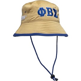 Phi Beta/Β Sigma Novelty Bucket Hat [Khaki] - ID#43605