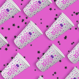 Bang Tidy Clothing 30th Birthday Paper Cups Pack of 24-12 Oz - Disposable Party Tableware - 300ml - 8 cm x 12 cm - Keep Calm - Pink