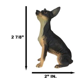 Ebros Gift Sitting Lifelike Adorable Deer Head Black and Tan Chihuahua Puppy Dog Figurine Realistic Picante Taco Pup Pet Pal Dogs Memorial Pedigree Breed Collectible Resin Decor