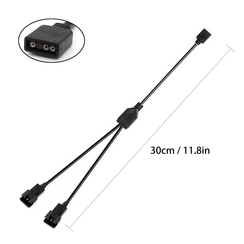 Jstincal 1-to-2 ARGB Splitter Cable, 5V 3-Pin to JST SM