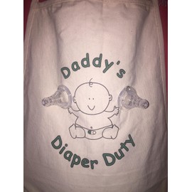 Daddy's Diaper Duty Apron - Unique New Dad Gag Gift for Baby Shower Fun