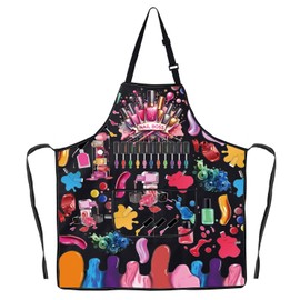 JNIAP Nail Tech Apron With Pockets Nail Artist Gifts Nail Manicurist Apron (many nailoil ap)