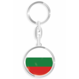 daged Bulgaria Key Fob Metal Key Ring 3D Effect + Sticker - RD, multicoloured