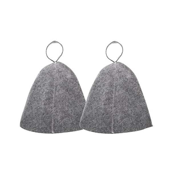 FOMIYES Original Wool Sauna Hat for Women and Men 2 Pack 100% Natural Felt Sauna Accessories