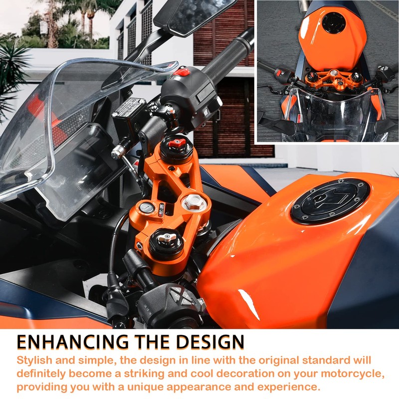 Lorababer Motorcycle Aluminum Top Triple Clamp Handlebar Assembly Regulator Front