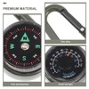 Kisangel Compact Carabiner Compass, Multi-Functional Hiking Keychain Zinc Alloy Survival