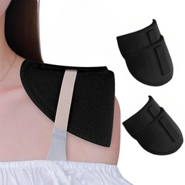 Nimiah 2-Pairs Set-in Shoulder Pads - Breathable Sponge Enhancer Thickness 0.6" Sewing Supplies for Women Men Sloping High Low Shoulders Blazer Suit T-Shirt （Black）