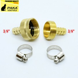 PAKA TOOLS 3/8" Garden Brass Hose Mender End Repair Kit Hose Connector Male Female