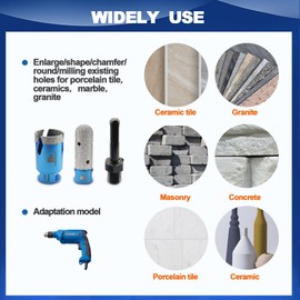 Tile Hole Saw Kit - BRSCHNITT Diamond Core Drill Bit Set 35mm Drill Bit &4/5"Diamond Finger Bit for Porcelain Tile Ceramic Marble Granite & Adapter