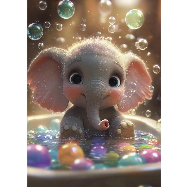 DOMROM Elephant Diamond Painting Kits for Adults, 5D Animal Diamond