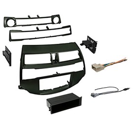 Double DIN Dash Kit for 2008-2012 Honda Accord with Antenna Adapter & Harness… (Dark Metallic) | Compatible with All Trim Levels