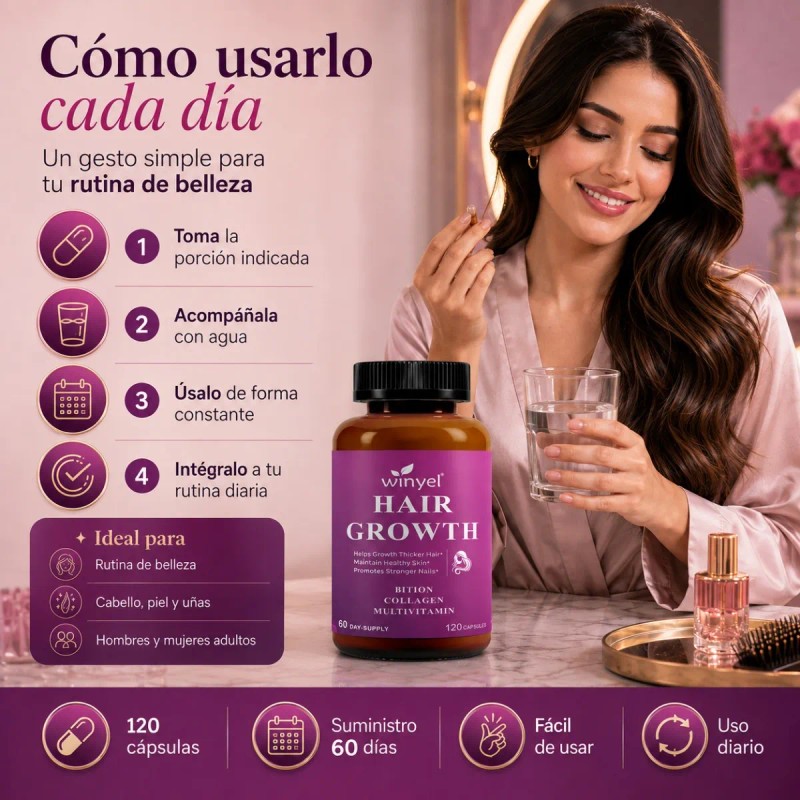 Fórmula Hair Growth Complejo Capilar 120 Caps Para Mujer