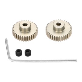 Rebower 2Pcs 48P Pinion Gear Set 34T 35T for 3.175 mm Shaft Aluminium Alloy Pinion Gear with Screws and Hexagonal Wrench for RC Motor