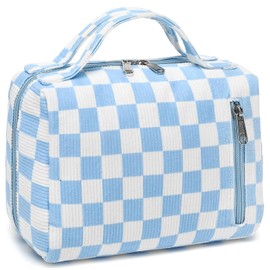 Bluboon Makeup Bag Zipper Pouch Travel Portable Cosmetic Bag Organizer for Women and Girls