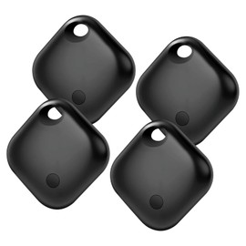 Wvoillty Android Smart Tag, Air Tag Wiederaufladbar, Kompatibel mit Google Mein Gerät Finden APP, Nur Android, für Schlüssel, Handys, Koffer, Brieftasche, Schwarz, 4 Stucke