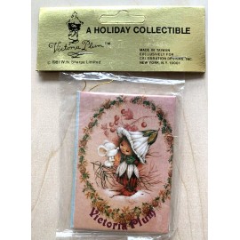 Celebration Designs Vtg Victoria Sugar Plum Fairy Mini Book Christmas Ornament NIP 1981 Blue Pink