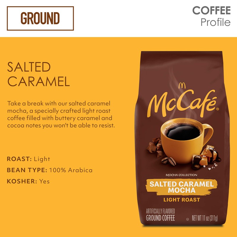 McCafe Salted Caramel Mocha, Ground Coffee, Flavored, 11oz. Bagged