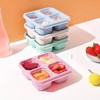 BLLREMIPSUR 4 Pack Snack Boxes with Lids, 4 Compartments Bento