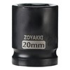 ZOYAKKI Shallow Impact Socket, SAE, 1/2 Inch Drive, 6 Point,