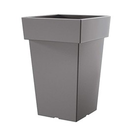 Prosper Plast Lofly Square Flowerpot, 23.4 x 23.4 x 35.6 cm, Stone Grey, 23.4x23.4x35.6 cm