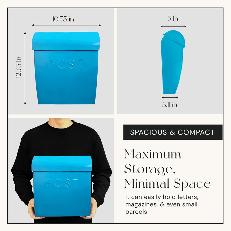 NACH Wall Mount Mailboxes for Outside, 12.75 x 10.75 x