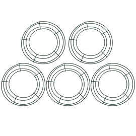 EXCEART 5 x 20 cm Metal Wire Wreath Rings Frame Round Christmas Green Wreath Frame Green Wire Frame for Crafts Flowers and Metal Wreath Ring DIY Flowers Craft Wire Wreath